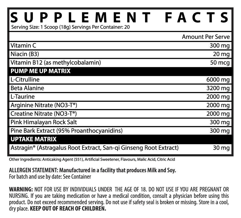 Inspired Nutraceuticals BBD PumpInspired NutraceuticalsStim Free Pre - Workout