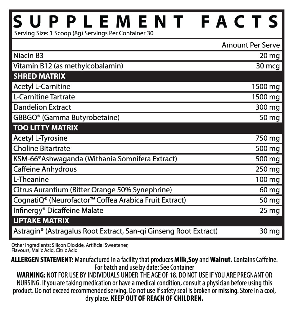 Inspired Nutraceuticals ShredInspired NutraceuticalsFat Burner