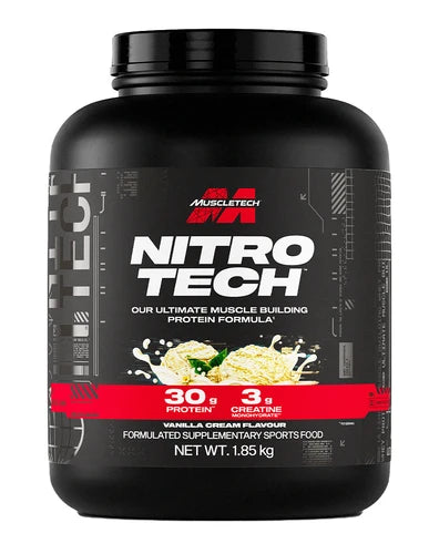 MuscleTech Nitro Tech Whey Protein Powder Australia - 30g Protein + Creatine for Explosive Muscle Growth