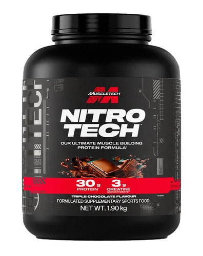 MuscleTech Nitro Tech Whey Protein Powder Australia - 30g Protein + Creatine for Explosive Muscle Growth