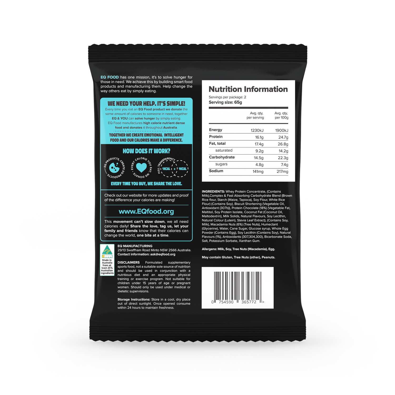 EQ Food Growth Protein Cookie - Super Nutrition