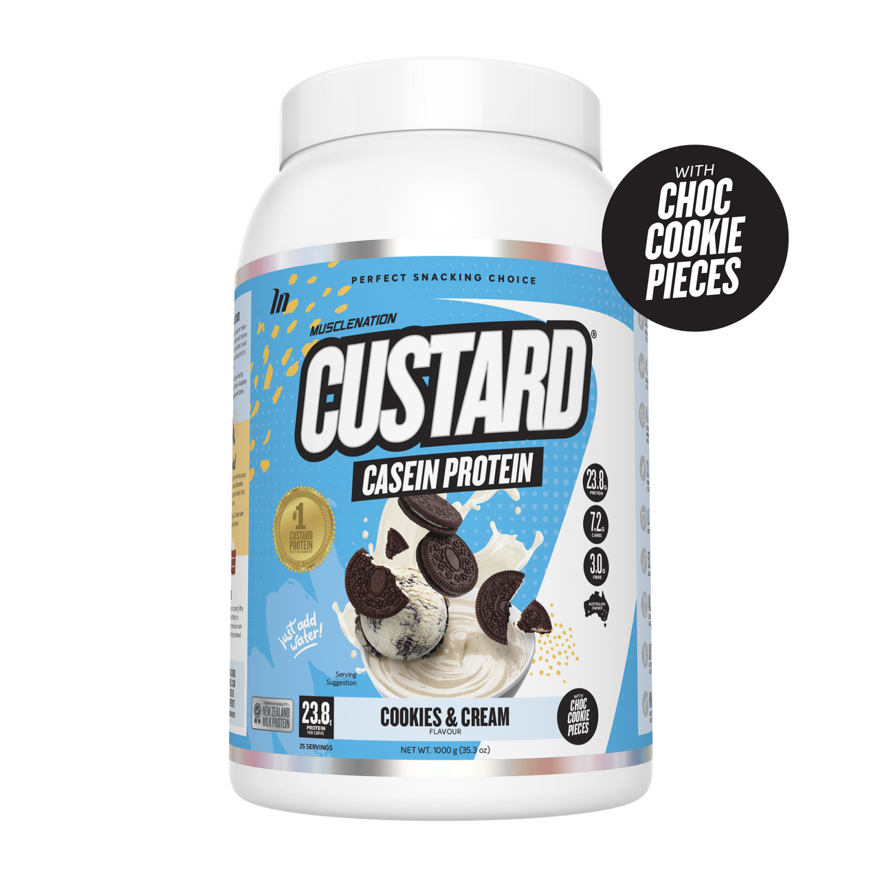 Muscle Nation Custard Casein Protein - Super Nutrition
