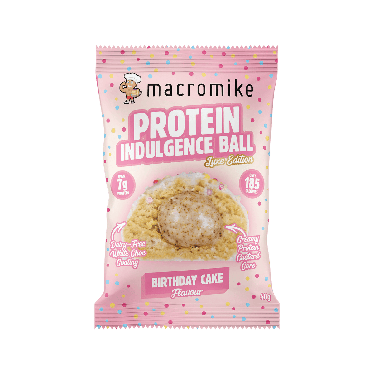 Macro Mike Birthday Cake Protein Indulgence Ball (1 x 40g)