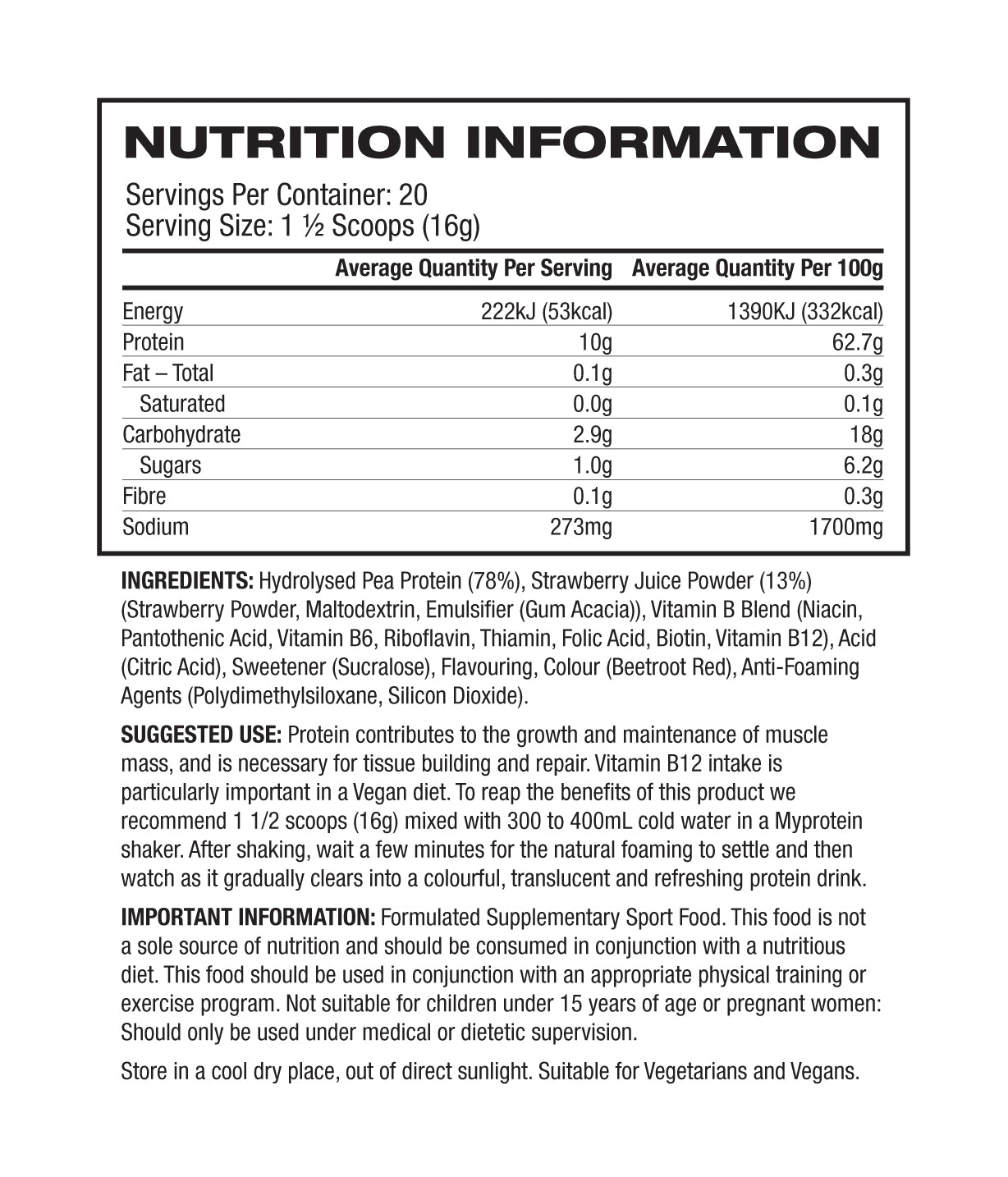 MYPROTEIN Clear Vegan ProteinMYPROTEINVegan Protein