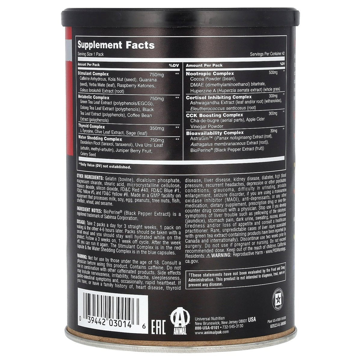 Universal Nutrition Animal Cuts 42 PacksUniversal NutritionFat Burner