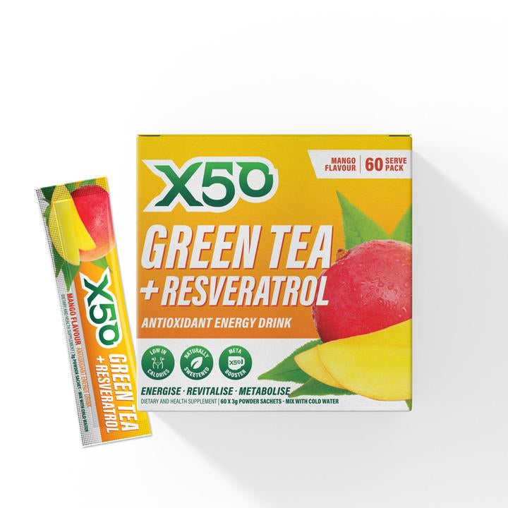 GREEN TEA + RESVERATROL X50 (60 Serves) - Super Nutrition