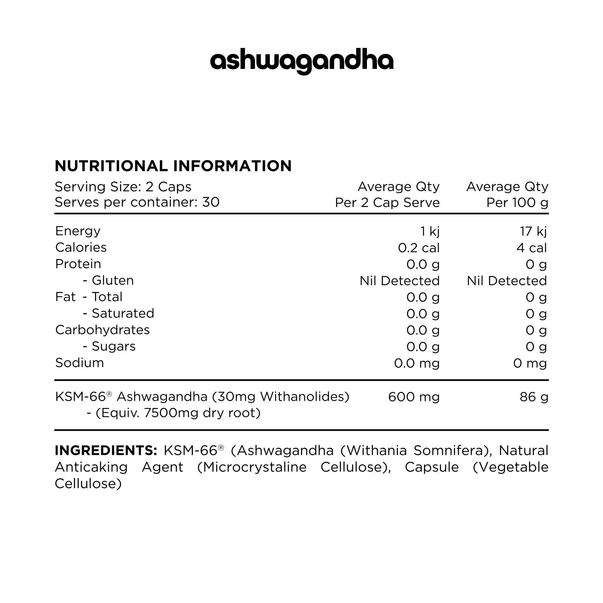Switch Nutrition KSM-66®Ashwagandha (Withania somnifera) Capsules - Super Nutrition
